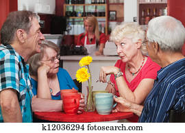 dojrzały, grupa przyjaciół, mówiąc