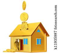 dollar coins falling down to the money box dollar coins falling down to the money box