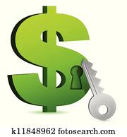 dollar lock and key