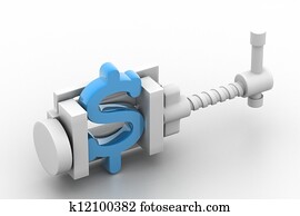 dollar symbol being squeezed