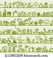 Ecology concept. Seamless pattern for your design Ecology concept. Seamless pattern for your design