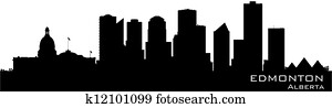 Edmonton, Canada skyline. Detailed silhouette Edmonton, Canada skyline. Detailed silhouette