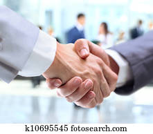 empresa / negocio, apretón de manos, y, empresarios