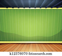 Empty Room With Striped Wallpaper