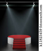 Empty white podium isolated on black Empty white podium isolated on black