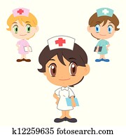 enfermeira, ,cartoon, personagem