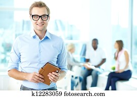 Enthusiastic businessman