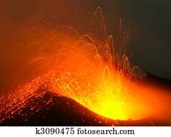 Erupting volcano Stromboli Erupting volcano Stromboli