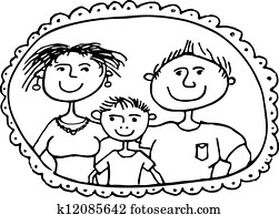 familie billede, hos, forældre, og, søn