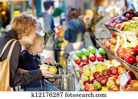 family at farmers market family at farmers market