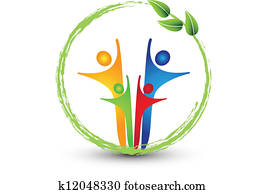 família, e, ecologia, sistema, logotipo