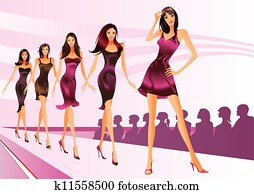 Fashion models represent clothes Fashion models represent clothes