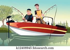 Father and son fishing