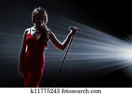 Female singer on the stage Female singer on the stage