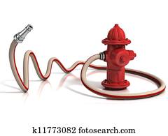 fire hydrant with fire hose fire hydrant with fire hose