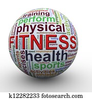 Fitness worcloud word tags ball