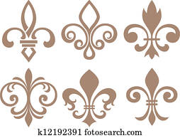 Classic Fleur De Lys Symbol Set Clipart K11706575 Fotosearch