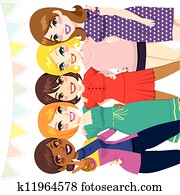 frauen, freunde, party frauen, freunde, party