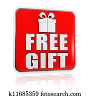 free gift banner with present box symbol free gift banner with present box symbol