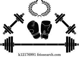gewichte, und, boxer, handschuhe gewichte, und, boxer, handschuhe