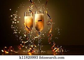 Glasses of champagne at new year party Glasses of champagne at new year party