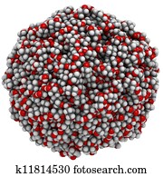 Glycerol (glycerine) molecules, liquid sphere model.