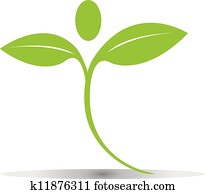 Green leaves logo vector eps10
