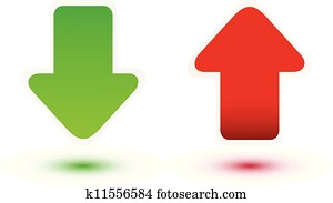 groene, en, rode pijl