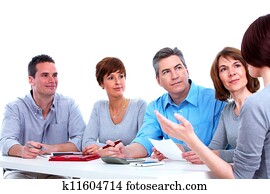 Group of business people working.