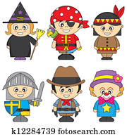 gyerekek, öltözött