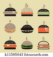 Hamburger with cheese Clip Art | k5624018 | Fotosearch