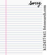 Hand drawing sorry letter on paper