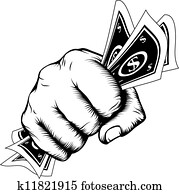 Hand Fist With Cash Illustration Hand Fist With Cash Illustration