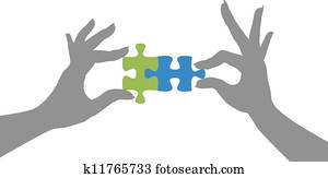 hands, zahada kusok, dohromady, riešenie