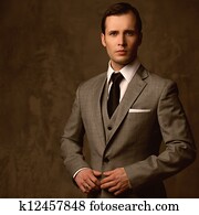 Handsome young man in classic suit
