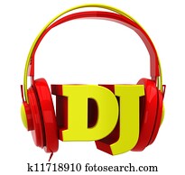 Headphones with the inscription dj Headphones with the inscription dj