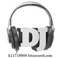 Headphones with the inscription dj Headphones with the inscription dj