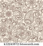 Henna Mehndi Paisley Floral Pattern Henna Mehndi Paisley Floral Pattern