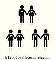 hetero,, gay,, ו, לסביט, אהוב, coupl