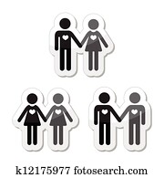 hetero,, gay,, ו, לסביט, אהוב