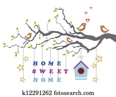 hogar casa dulce, casa nueva, tarjeta