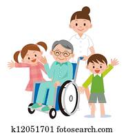 hombre mayor, y, el suyo, nieto