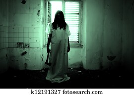 Horror Scene of a Scary Woman Horror Scene of a Scary Woman