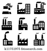 Industrial building, factory and power plants Industrial building, factory and power plants