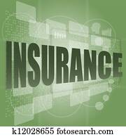 insurance word on digital screen insurance word on digital screen