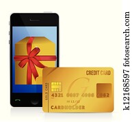 internet shopping with smart phone and credit card