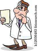 karikatura, ustaraný, falšovat, ilustrace