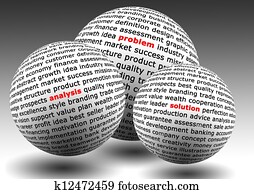 kugeln, mit, geschaefts, problem, analys