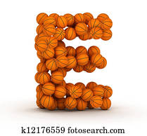 Letter E, basketball alphabet Letter E, basketball alphabet