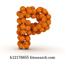 Letter P, basketball alphabet Letter P, basketball alphabet
